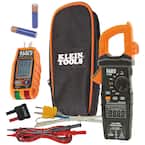 Digital Clamp Meter 600 Amp AC/DC True RMS Auto-Ranging with GFCI Receptable Tester Tool Set