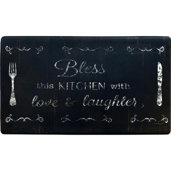 Home Dynamix Cook N Comfort Bless This Kitchen Multi 19.6 in. x 35.4 in. Kitchen Mat