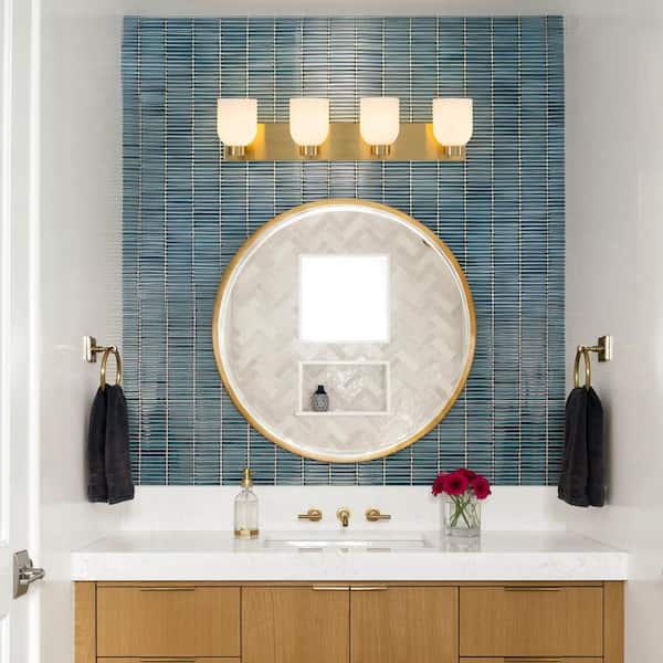 ZYZWMB 30.7 in. 4-Light Modern Gold Bathroom Vanity Light with