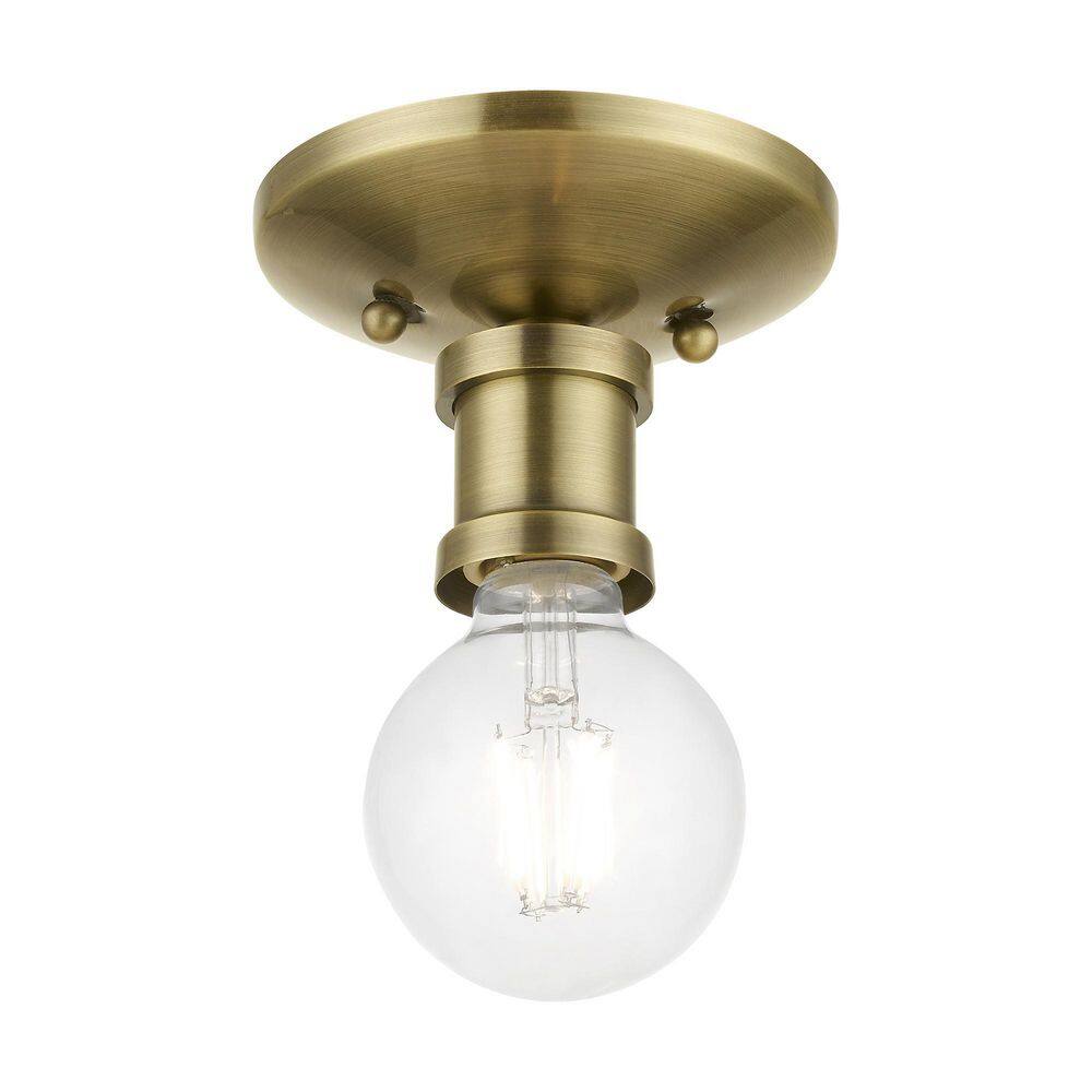 Lansdale Antique Brass 1-Light Flush Mount for Indoor/Outdoor
