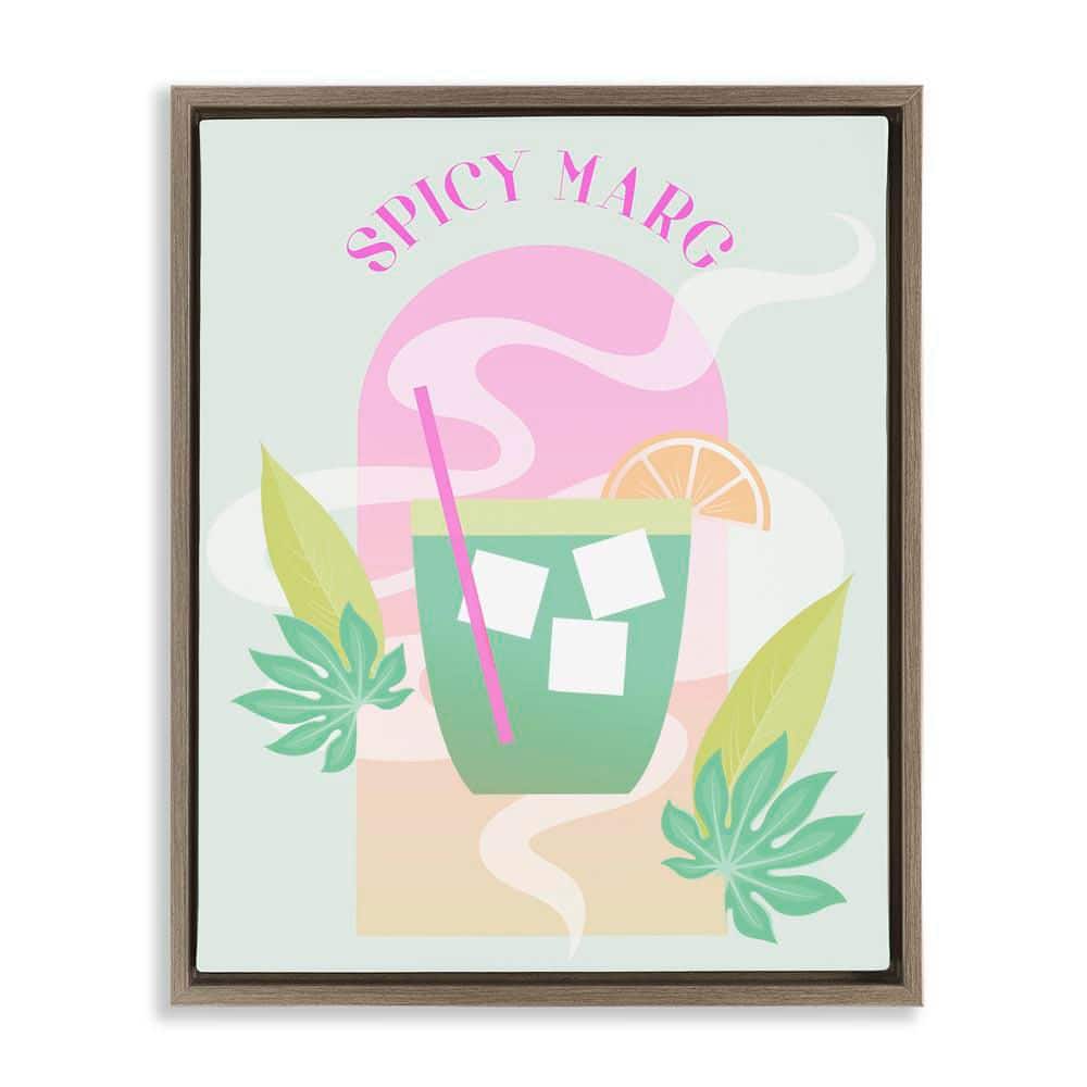 Spicy Marg Cocktail by Daphne Polselli Brown Floater Frame Food Graphic Art Print 21 in. x 17 in. price history on PriceWatchPro