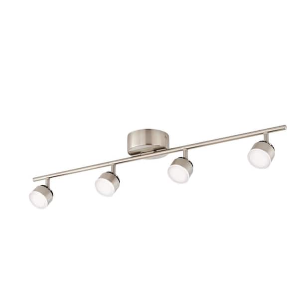 Burgate 2 ft. 4-Light Brushed Nickel Integrated LED Fixed Track Lighting Kit