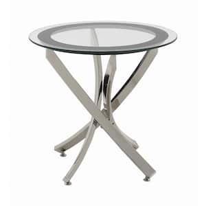 Norwood Chrome and Clear End Table with Tempered Glass Top