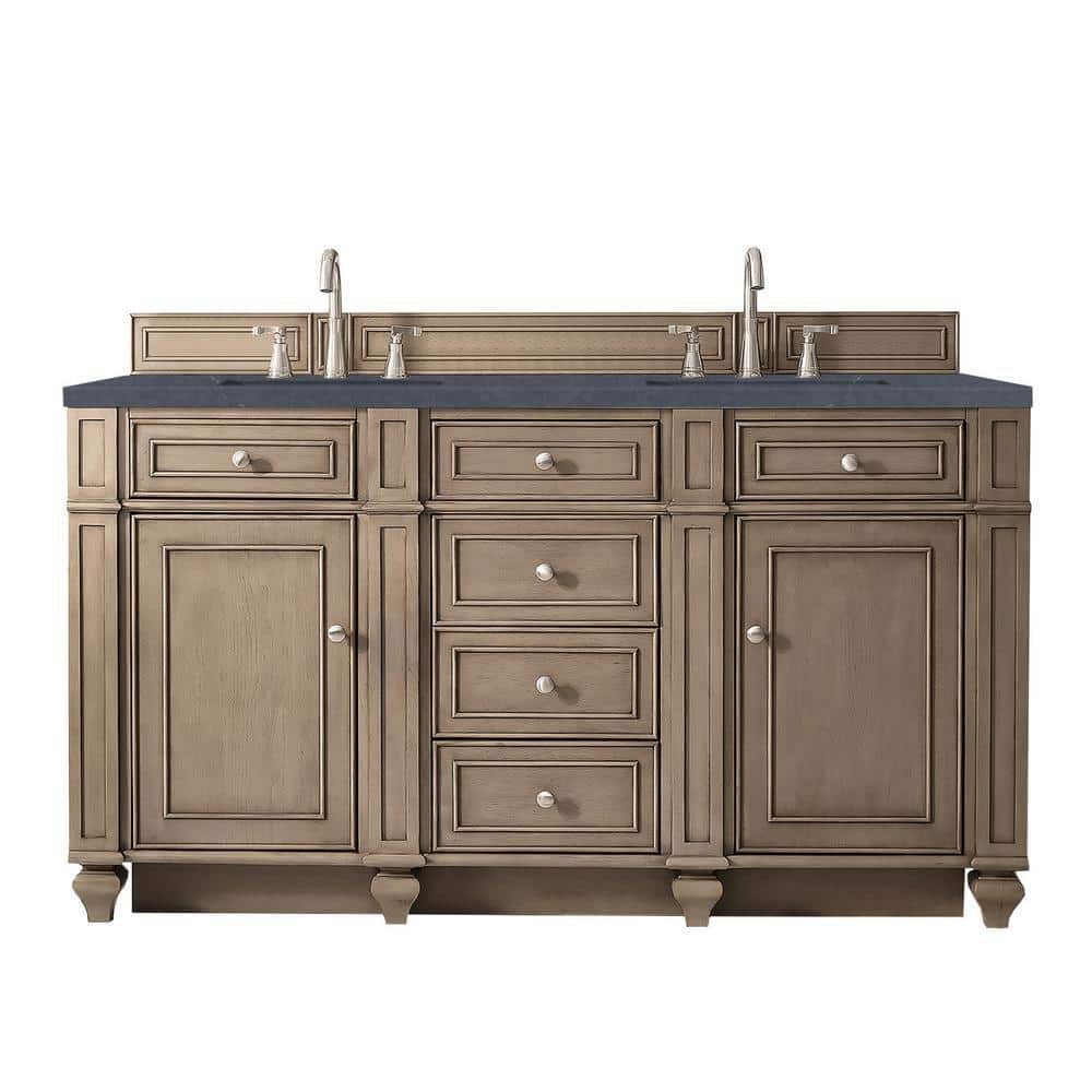Bristol 60 in. W x 23.5 in. D x 34 in. H Double Bath Vanity in Whitewashed 