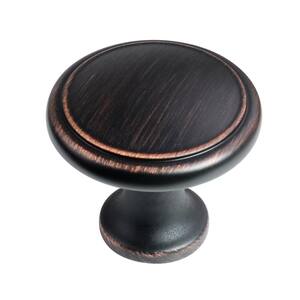 1-3/16 in. Oil Rubbed Bronze Modern Round Flat Cabinet Knob (25-Pack)