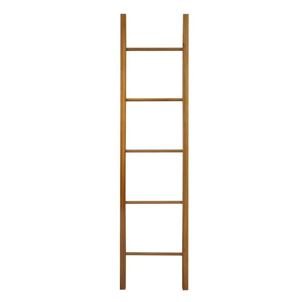 Solid American Cherry 5-Step Decorative Ladder for Towels and Magazines