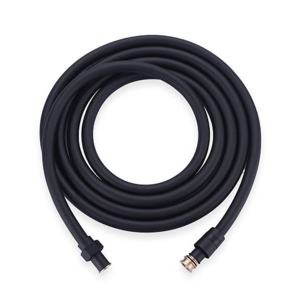 VEVETTA 140 in. Flexible Shower Hose for Handheld Showerheads with Anti-Kink PVC Construction in Matte Black