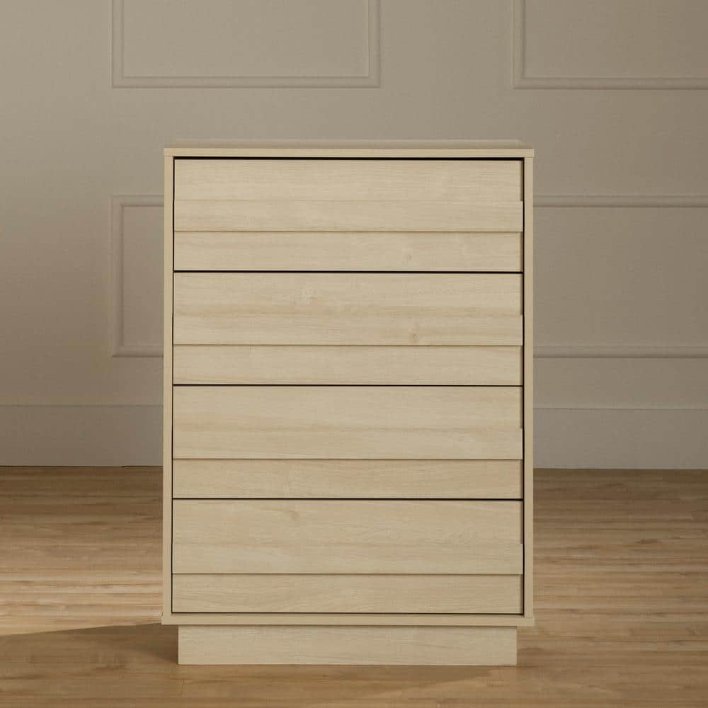 Bleached Oak Contemporary 4-Drawer Nursery Chest