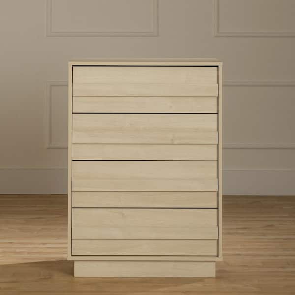 August Bleached Oak 29 in. 4-Drawer Chest