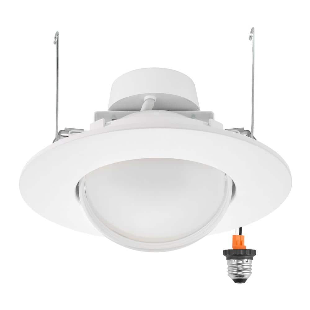 Adjustable White Aluminum LED Retrofit Downlight with Gimbal