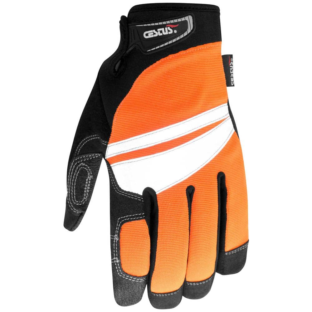 Medium Orange HandMax Safety Gloves