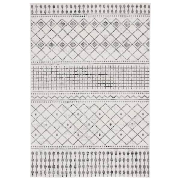 Temple 4 ft. x 6 ft. Ivory/Gray Geometric Area Rug