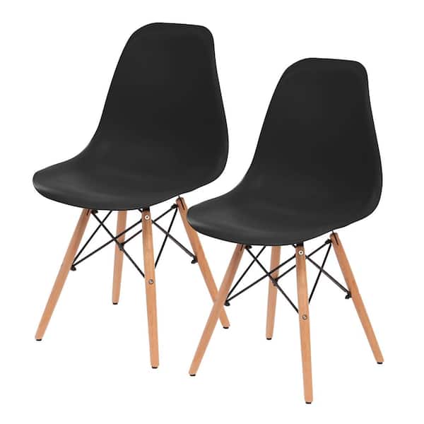 IRIS Black Plastic Shell Chair (Set of 2)