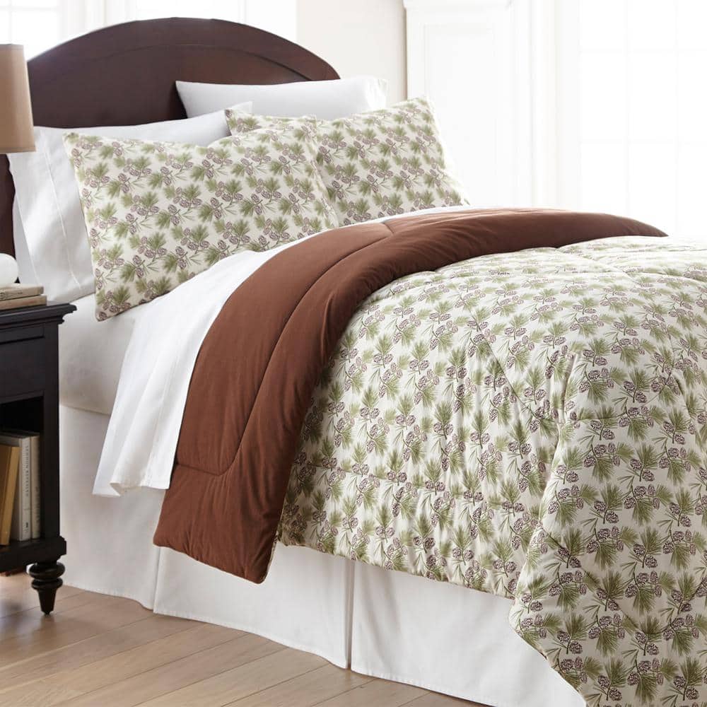 EDDIE BAUER Sherwood 2-Piece Green Solid Micro Suede Twin Comforter Set  USHSA51122302 - The Home Depot