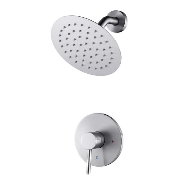 AVITAS Single Handle 1-Spray Shower Faucet 1.8 GPM with Pressure Balance Valve in Brushed Nickel