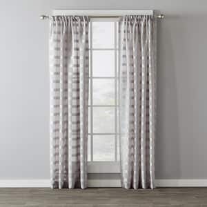 Dove Gray Striped Rod Pocket Curtain - 55 in. W x 84 in. L