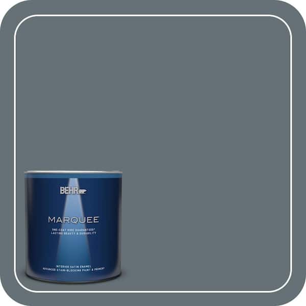 BEHR MARQUEE 1 qt. #740F-5 Myth Satin Enamel Interior Paint & Primer