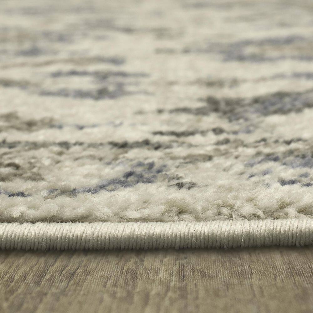 Gray 6' x 9' Rectangular Stain-Resistant Synthetic Area Rug