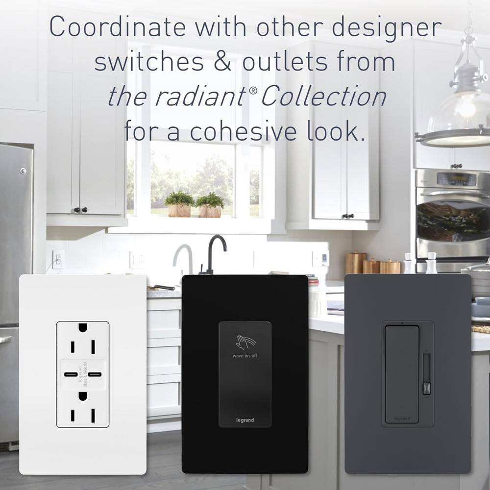 White Tamper Resistant Duplex Outlet with USB-C Ports