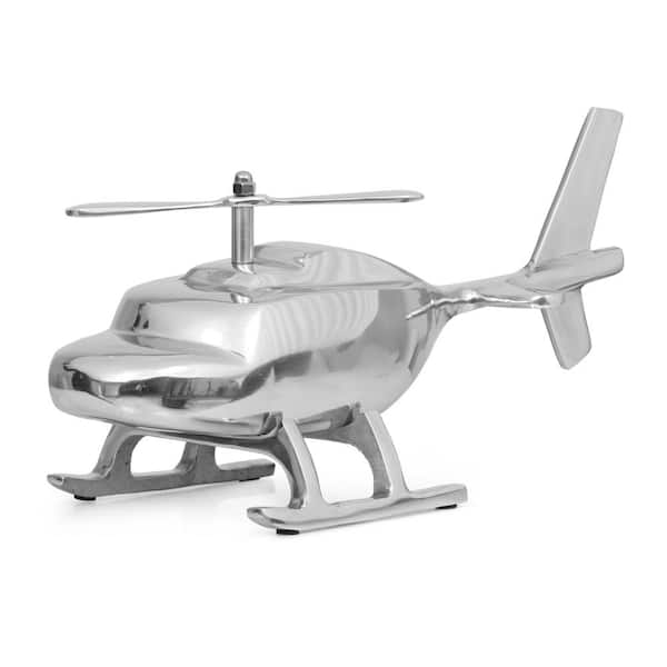 Noble House Alledonia Silver Aluminum Helicopter Decor