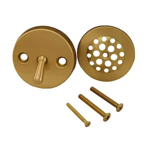 Trip Lever Bath Tub Drain Trim-Only Kit with 2-Hole Overflow Plate, Brushed Bronze