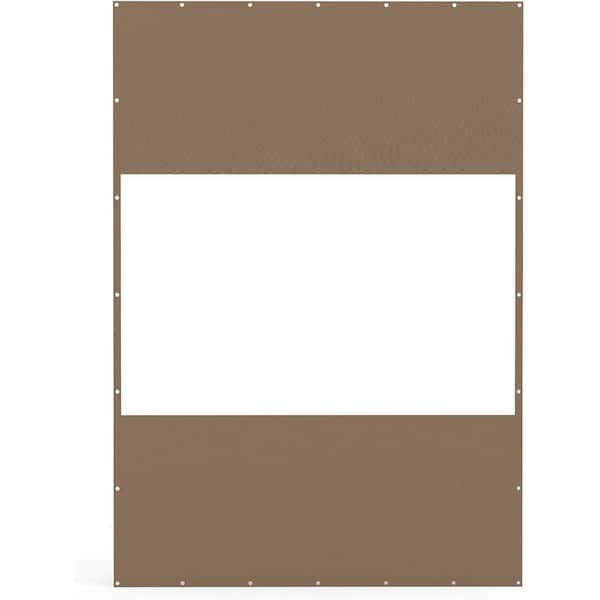 Brown 10'H x 7'W Heavy Duty Outdoor Clear Panel Curtain, 18 oz Waterproof PVC, Weather Resistant & Tearproof