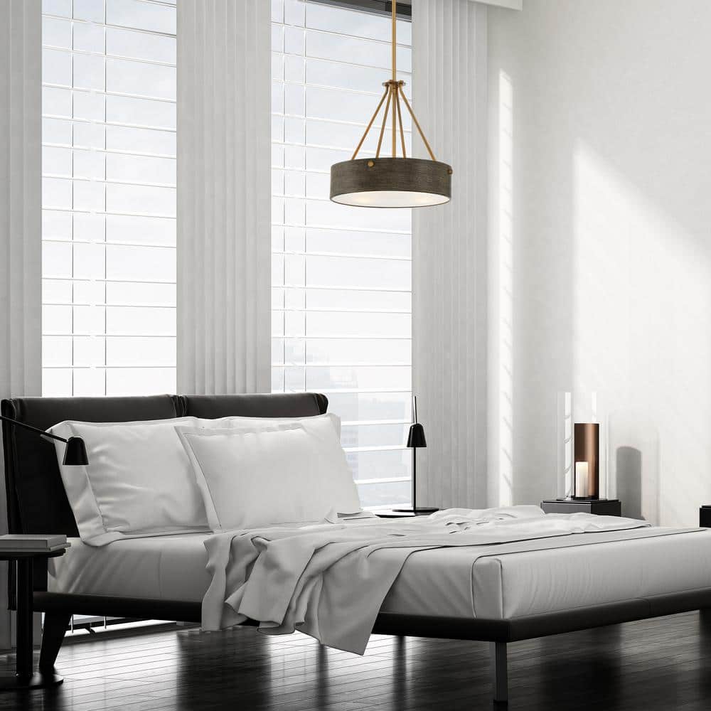 Erba Old Satin Brass 16" Mini Pendant with Incandescent and LED Compatibility