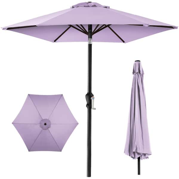 Best Choice Products Lavender 10 ft. Steel Market Patio Umbrella with Crank and Tilt