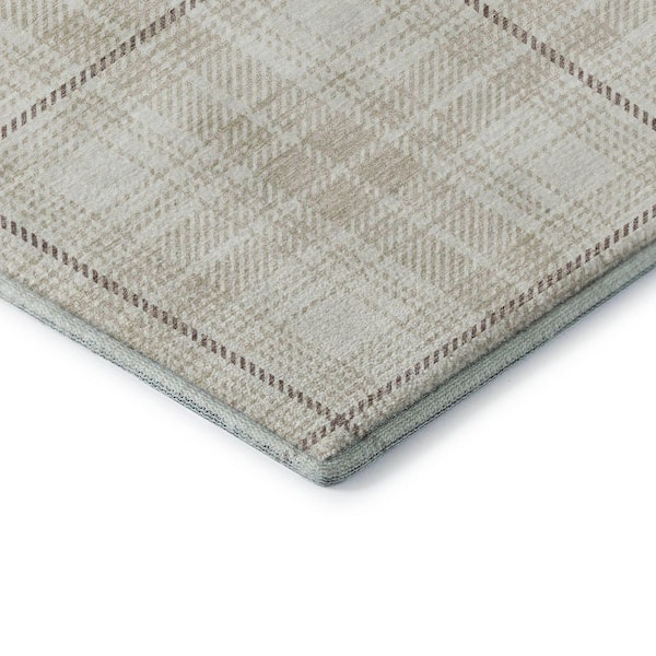 Mayfield Premium Machine Washable Abstract AMF993 Ivory 2 ft. 3 in. x 7 ft. 6 in. Runner Rug