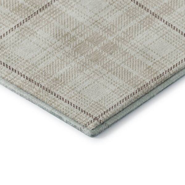 Mayfield Premium Machine Washable Abstract AMF993 Ivory 3 ft. x 5 ft. Area Rug