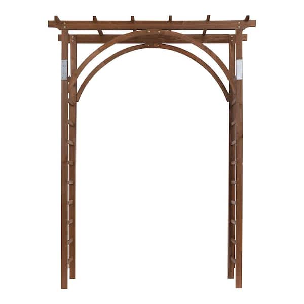 7 ft. Beautiful And Practical Fir wood Garden Arch Trellis Dark Brown