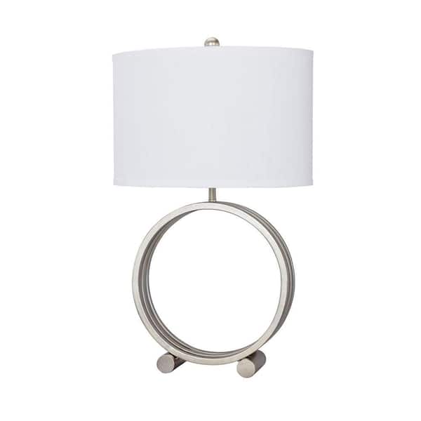 Fangio Lighting 26.5 in. Champagne Gold Metal Circle Table Lamp