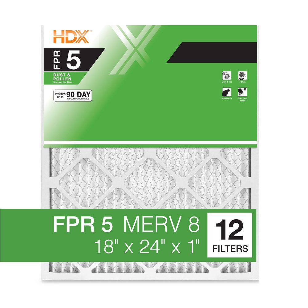 18 in. x 24 in. x 1 in. Standard Pleated Furnace Air Filter FPR 5, MERV 8 (12-Pack) price history on PriceWatchPro