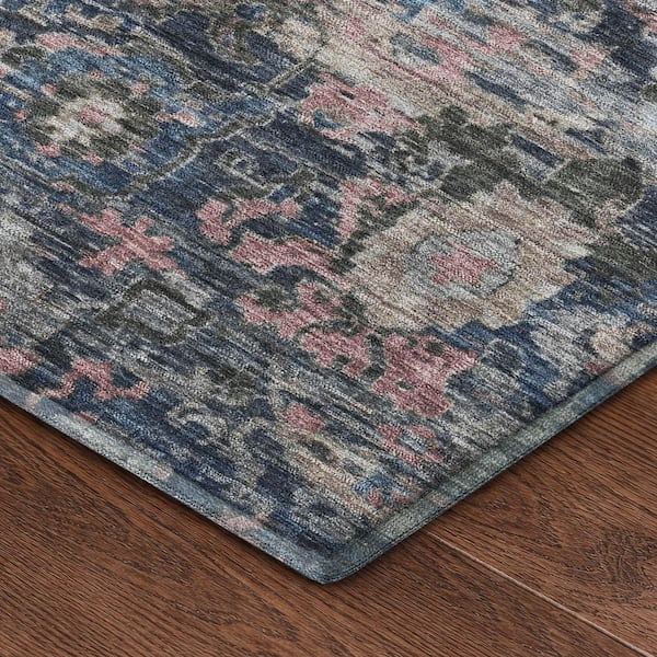Mayfield Premium Machine Washable Abstract AMF2430 Denim 10 ft. x 14 ft. Area Rug