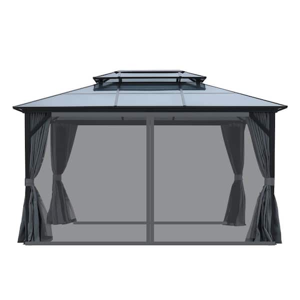 JimsMaison 10 ft. x 13 ft. Outdoor Black Coated Aluminum Hardtop