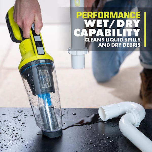 RYOBI - ONE+ 18V Cordless Wet/Dry Hand Vacuum Kit with 1.5 Ah Battery and Charger