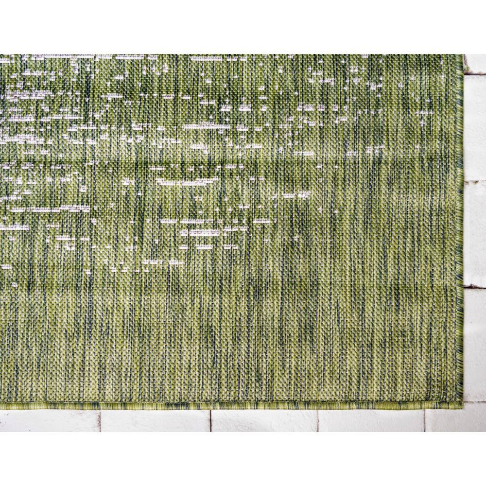 Modern Abstract 9' x 12' Gray and Green Synthetic Outdoor Rug