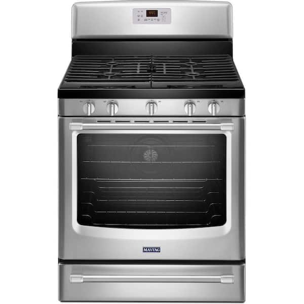 Maytag AquaLift 5.8 cu. ft. Gas Range with Self-Cleaning Convection Oven in Stainless Steel