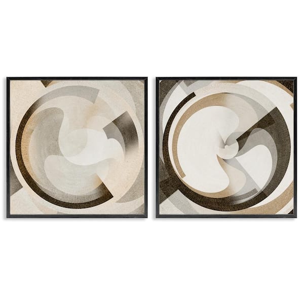 Stupell Industries Boho Centric Vortex by Noah Bay 2 Pieces Black Framed Abstract Giclee Art Print 24 in. x 24 in.