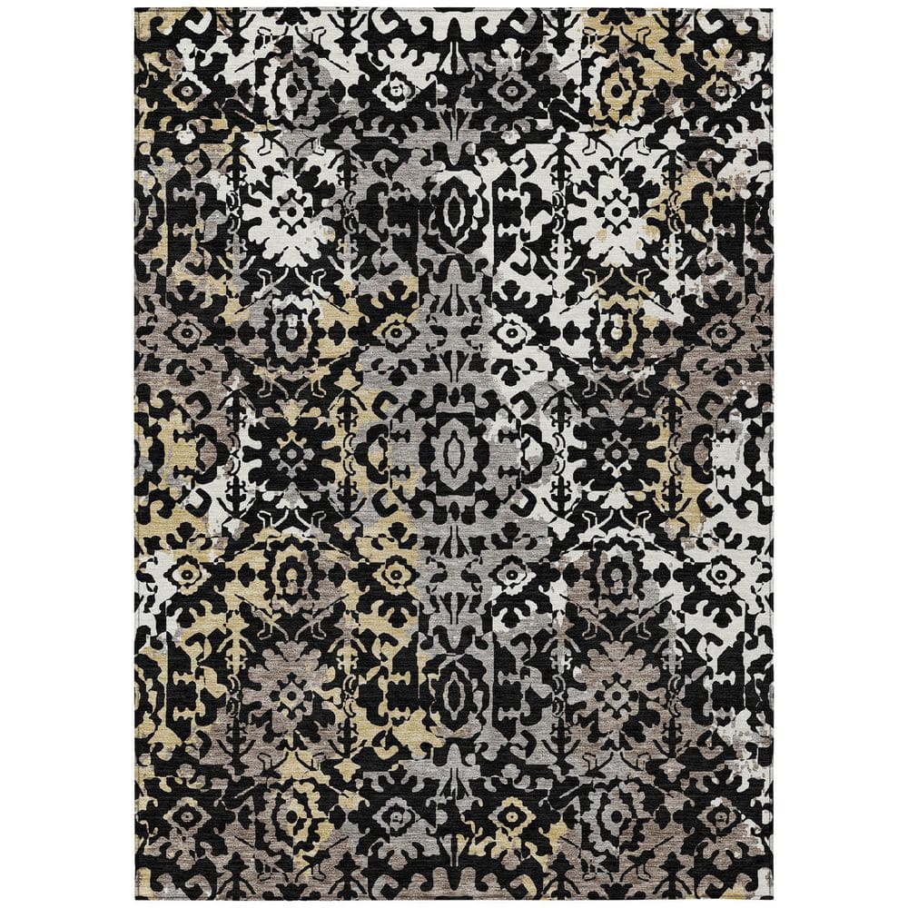 Chantille Machine Washable Indoor/Outdoor Abstract ACN2979 Black 9 ft. x 12 ft. Area Rug price history on PriceWatchPro