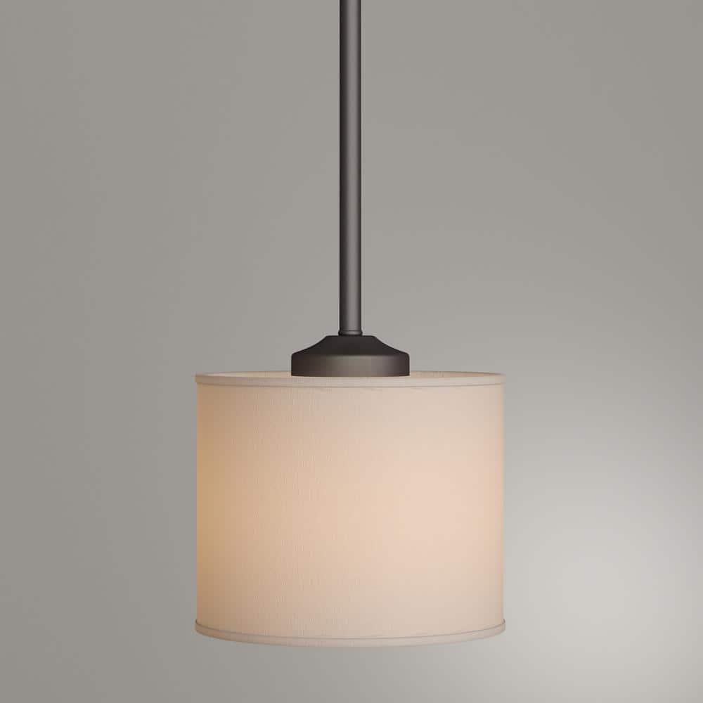Antique Bronze Mini Drum Pendant Light with Glass Shade