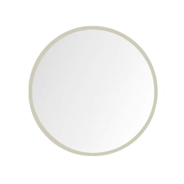aisword 32 in. x 32 in. Modern Round Framed Matte Gold Decorative Mirror