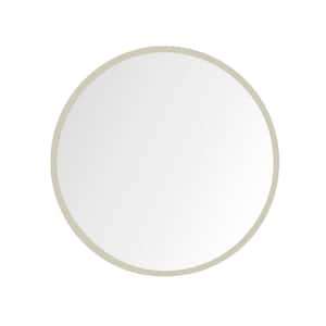 24 in. x 24 in. Modern Round Framed Matte Gold Decorative Mirror Circular Mirror for Wall Decor