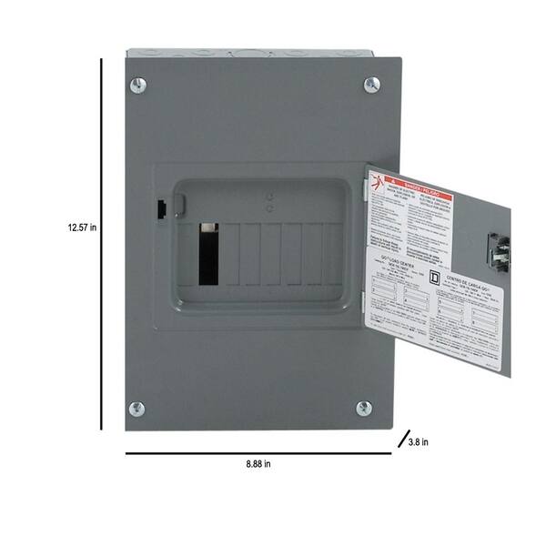 QO 100 Amp 8-Space 16-Circuit Indoor Flush Mount Main Lug Load Center with  Cover, Door