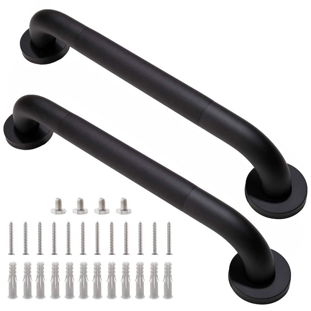 16 in. x 1.25 in. Diameter Concealed Screw Shower Grab Bar 2 Pack in Black Anti-Slip 304 Stainless Steel price history on PriceWatchPro