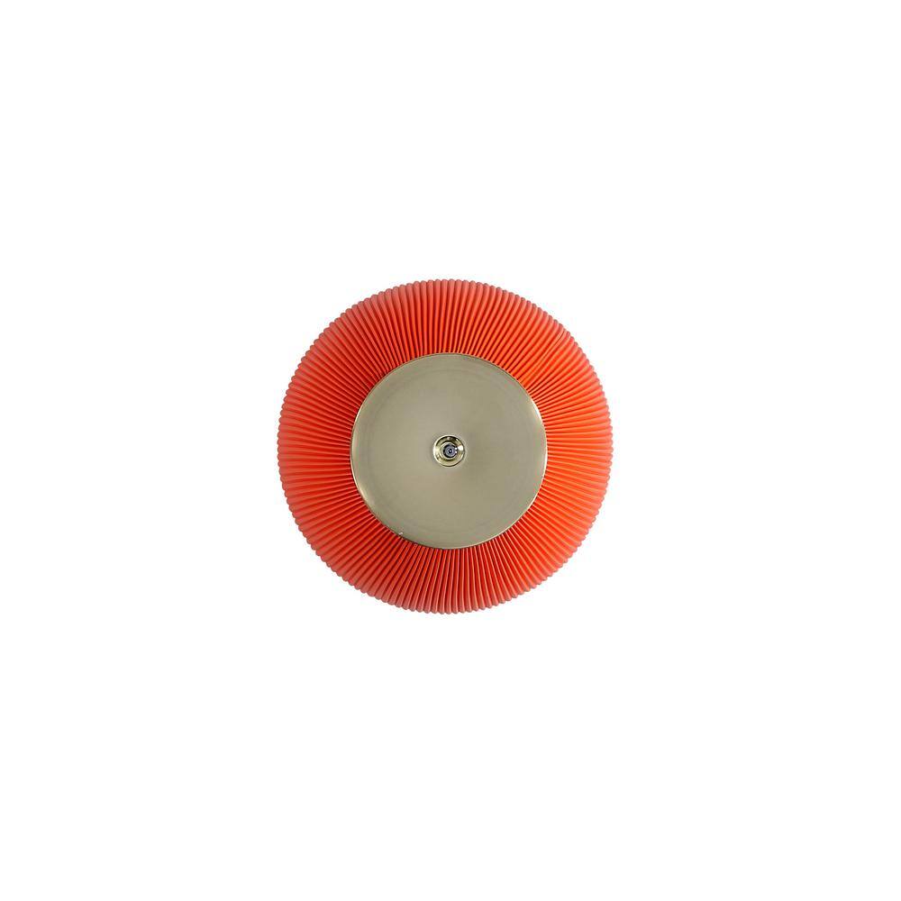 Orange Pleated Leatherette and Gold Metal Round Accent Table Set