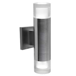 13 in. x 3 in. Luvia Stainless Steel LED Outdoor Wall Lantern Sconce