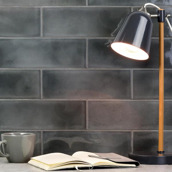 Piston Camp Gray 4 in. x 12 in. Glazed Ceramic Subway Wall Tile (34-piece 10.97 sq. ft. / box)