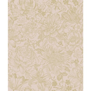 Crosby Pink Floral Paper Strippable Roll Wallpaper (Covers 56.4 sq. ft.)