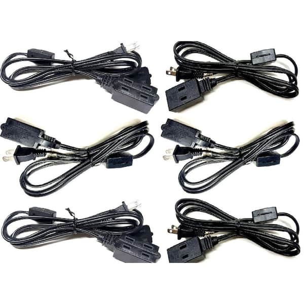 Amax Cord 3 ft. (16AWG) / 2-Conductors / 3000V (10 Amps) Cord Color Black (Spt-1) (with Rotary On Off Switch) 6 Pack